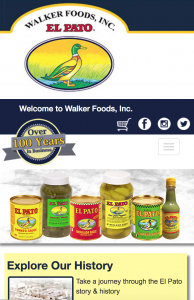 Walker Foods old homepage
