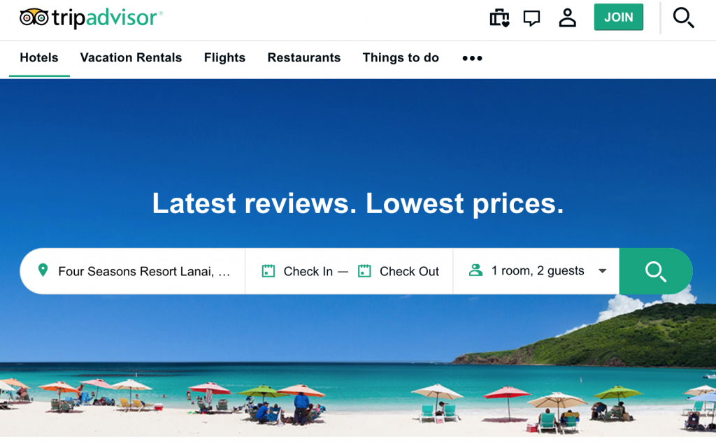 trip advisor niche review site for travel hotels