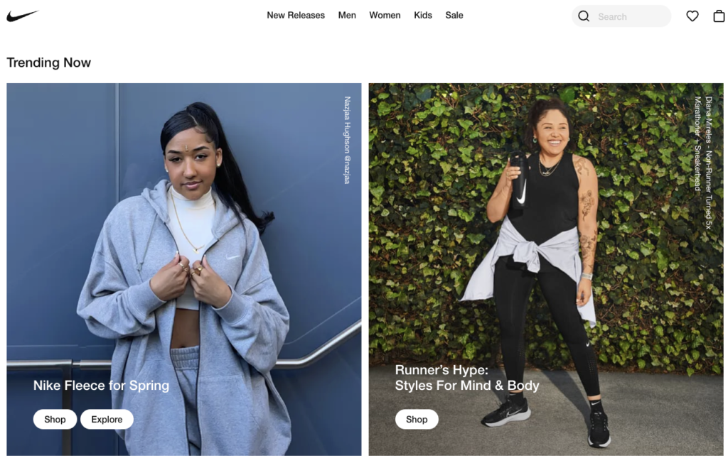 nike ecommerce page social proof