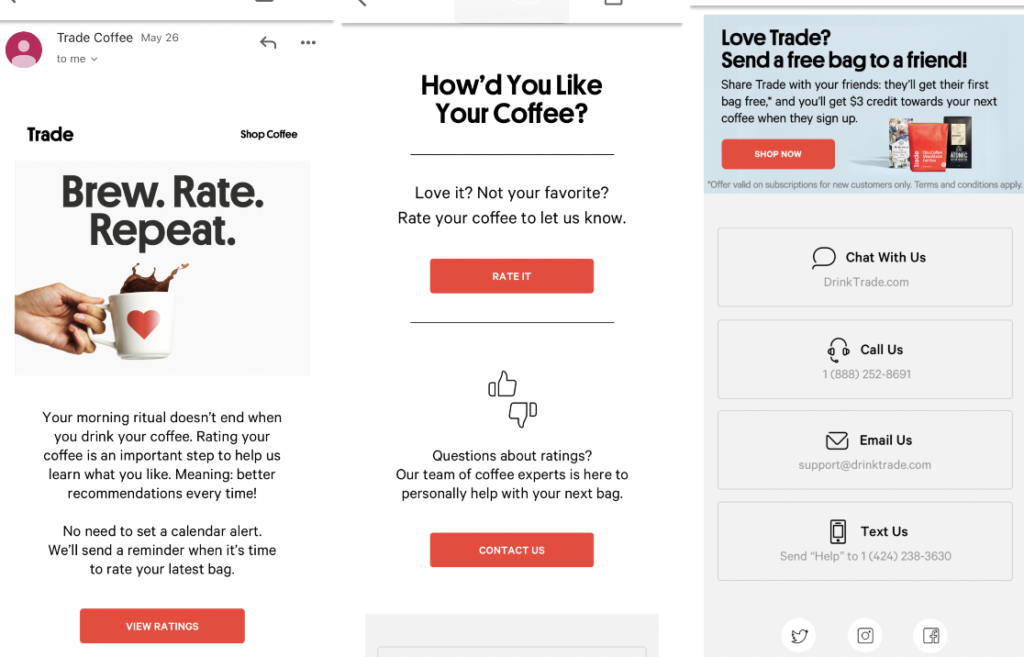 subscription service email customer onboarding example