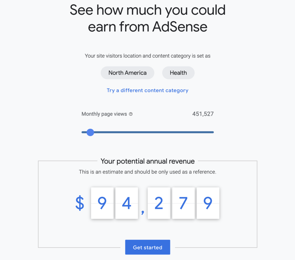 google adsense revenue calculator