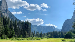 Mountain skyline, blue skies