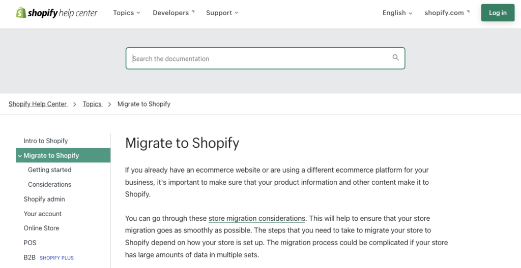 shopify help documentation