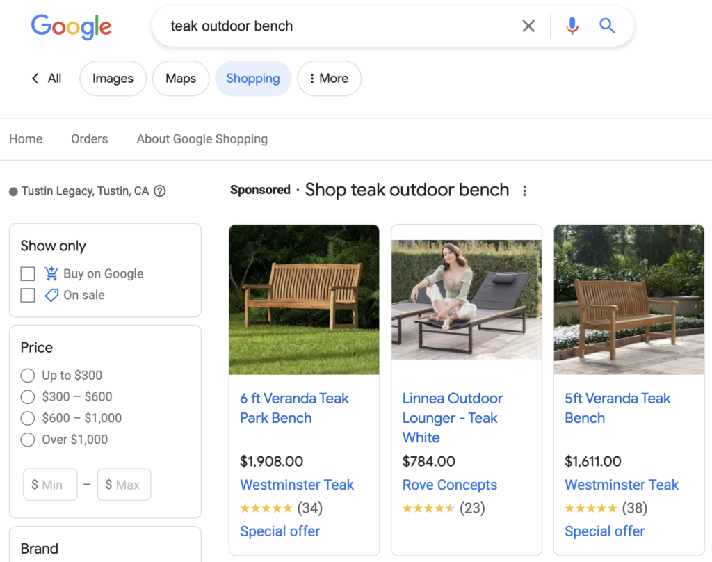 google shopping ads