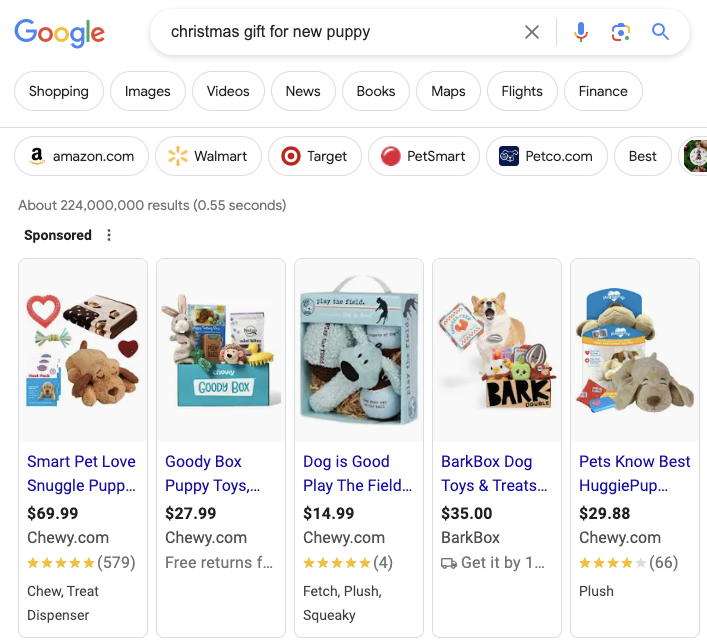 google ads for christmas gift
