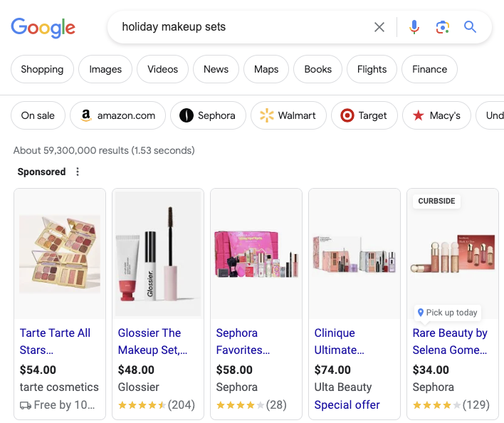 google ads for holiday gift sets