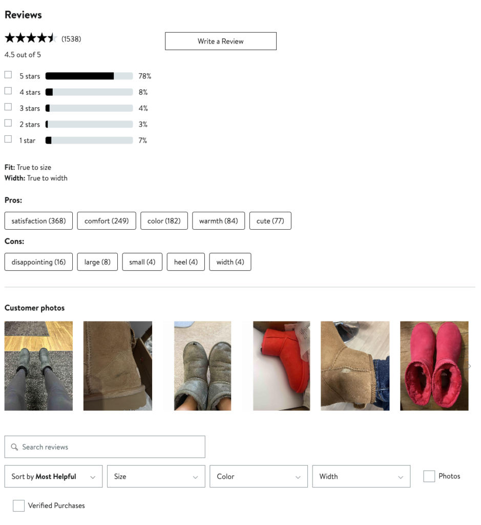 example of ugc content on ecommerce page