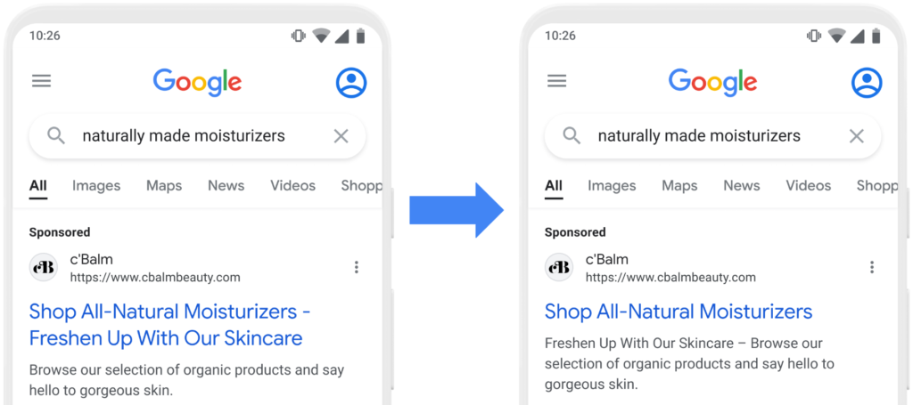 google ai can decide between 1 or 2 headlines for responsive search ads